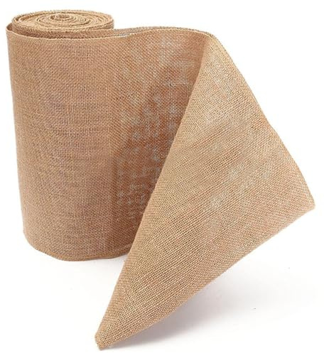 Licsaliwe Rouleau de Tissu en Toile de Jute, matériau Jute Robuste et Respirant pour l'artisanat, Le Jardinage, l'arrangement Floral et la décoration Mariage/9, 84 pi x 19, 3