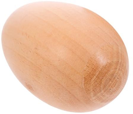 NOLITOY Maracas in Legno in Età Prescolare, Shaker a Forma Ovale Ergonomico, Strumento Musicale Educativo per Asilo e Casa