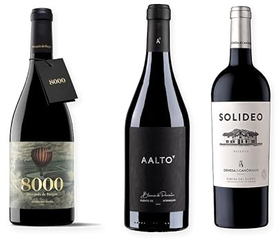 vino Ribera del Duero ofertas 8000 Marqués de Burgos, Aalto Blanco de Parcela y Dehesa de los Canónigos Solideo pack tres botellas 75 cl