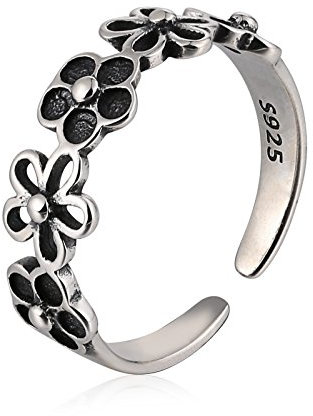 Daesar Fußschmuck Barfuß Zehenringe Silber 925 Blumen Silber Fußring Damen Fussschmuck Strand Sommer