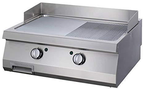 Maxima Gastro Heavy Duty Grillplatte - Halb Gerillt - Doppeleinheit - 70 cm Tief - Elektrisch