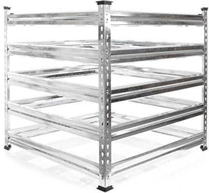 Wiltec Compostiera da giardino in metallo 90 x 90 x 90 cm per 720 litri di compost da rifiuti organici