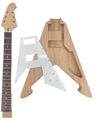 Gitarrenhals, 22 Bundstäbchen, 62,9 cm, Mahagoni-Gitarrenkörper, Punkt-Inlay-Set aus Flying V Palisander-Griffbrett (Punkt-Inlay)