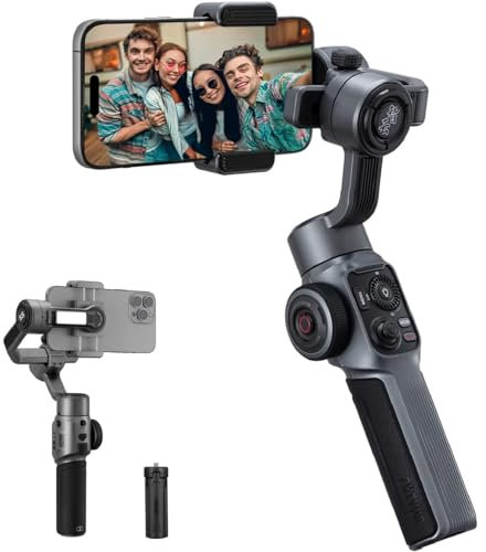 ZHIYUN Smooth 5S [Official] Gimbal Stabilizer for Smartphones iPhone Gimbal 3 Axis with Built-In Fill Light Tripod for Vlog YouTube TikTok Instagram Live Video, Standard Package