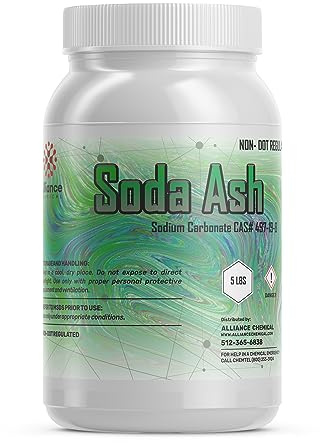 Soda Ash (Sodium Carbonate) - 5 Lb - Soda Ash for Tie Dye, Water Softening, and Industrial Cleaning