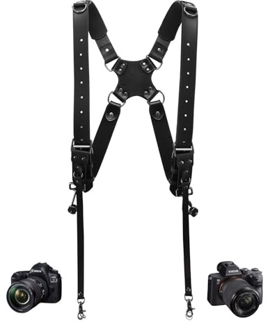 4J LEDR Tracolla per fotocamera,Cinghia Per Fotocamera Tracolla Macchina Fotografica,Cinghia Fotocamera,Cinghia Macchina Fotografica per tutte le fotocamere DSLR/SLR,Piccole dimensioni,Nero