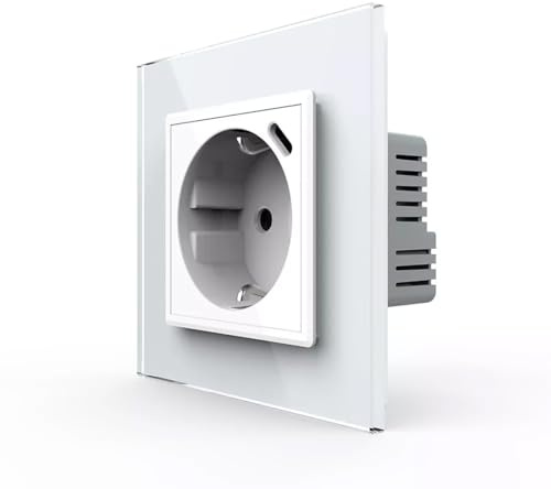 LIVOLO Glas USB-C Steckdose 18W im Glasrahmen Weiß Schuko USB Anschluss TYP C Ladegerät Kindersicherung Schutzkontaktsteckdose Unterputz Einbausteckdose Ladesteckdose VL-FCTF16A-SR-11-A
