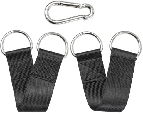 BHIPKOT 2 Stück Hängematte Befestigung,Baumschaukelgurt Schaukel Aufhängung,Nylon Tragbares Schaukel Kit Reißfestem Aufhängung Hanging Gurt mit 2 Karabinern und 2 D-Ringen für Schaukel Hängesessel