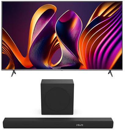 Hisense Bundle of 75E7NQ Pro 189 cm (75 Zoll) Fernseher, 4K UHD, QLED, Smart TV, Total HDR, Dolby Vision IQ Atmos, 144Hz (VRR), HDMI 2.1, Game Mode PRO, Triple Tuner HS3100