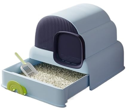 Maison de Toilette Bac à litière fermé anti-éclaboussures for chaton, toilettes for chat de type tiroir faciles à nettoyer, toilettes for chat fermées avec pelle à litière, intimité et accès facile fo