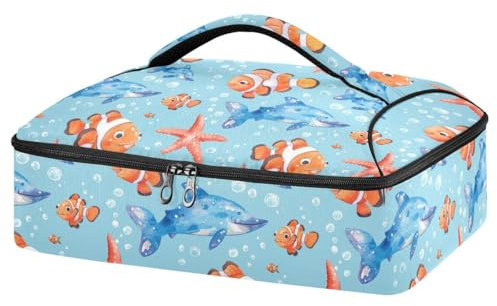JUMBEAR Bonita cazuela aislada de pescado de mar, bolsa de transporte para cazuela, portadores de cacerola para alimentos fríos o calientes, aptos para cenas, fiestas, campamentos