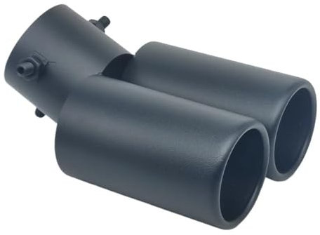 1 X Auspuffblende Mit Zwei Auslässen Für Autos Edelstahl Schwarz Auspuffblenden Schalldämpferendstück Doppelrohr-Rohrblenden Universelles Autozubehör