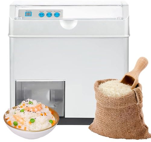 Automatic Rice Milling Machine, 500W Rice Bran Separator,Household Intelligent Rice Hulling Machine, Small Rice Bran Machine for Light Brown Rice, Sprouted Rice, Lightly Ground Rice