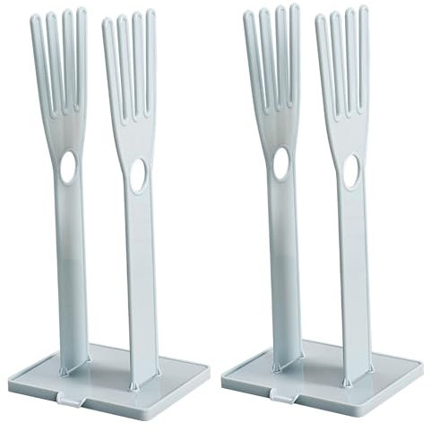 BEAHING Glove Holder, 2Pcs Kitchen Glove Holder, Plastic Gloves Racks Blue Glove Stand Reusable Towel Storage Holders Gloves Hanger Organizer Glove Dryer for Kitchen Sink, Kitchen Glove Holder