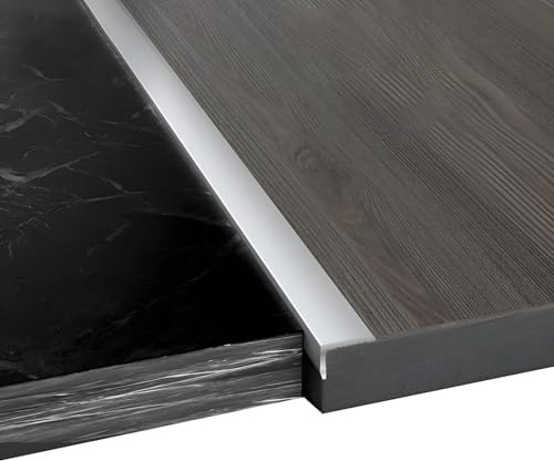 Coayuou Kantenschutzprofil 3 Stück 90cm Fliesen Abschlussprofil Aluminium Profil Ausgleichsprofil Für Ecken Und Kanten(Weiß,40 * 10mm)