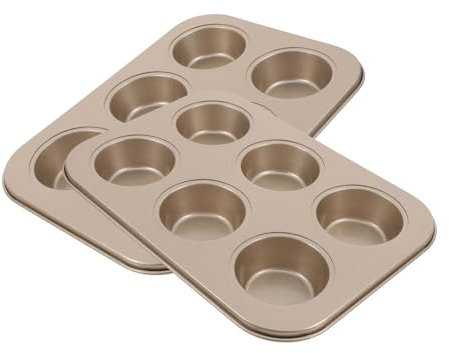 Alipis 2pcs Non-Stick Muffin Pan Cup Cupcake Baking Tray Stainless Steel for Mini Muffin Liners Baking at Home