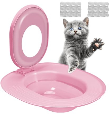 Kit de entrenamiento de inodoro para gatos – Entrenador de inodoro para gatos | Asiento de orinal reutilizable | Entrenador de higiene para gatos para el cuidado de mascotas, kit de entrenamiento de
