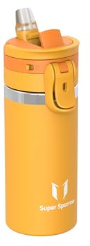 Sparrow Borraccia Termica Bambini- 500ml - TouchFlow Bottiglia Termica Acciaio Inox - Senza BPA Borracce Termiche con Cannuccia per Palestra, Sportiva, Campeggio
