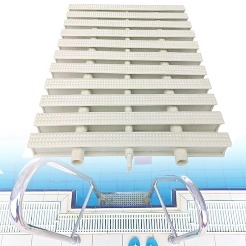 Rejilla de drenaje para piscina, paquete de 2 unidades, cubierta de drenaje rectangular ABS para calzadas, patios y cubiertas de piscina, solución de rejilla de piscina de 15 x 100 cm