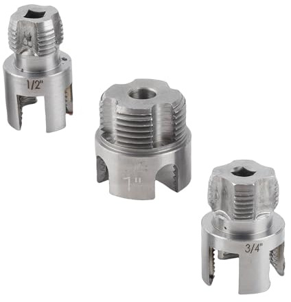 VBESTLIFE Strumento Integrato per Filettare Tubi Interni Ed Esterni, Filiera per Tubi in Plastica PVC PPR con Gambo Esagonale da 1/4 di Pollice, Dimensioni G1/2, G3/4, G1