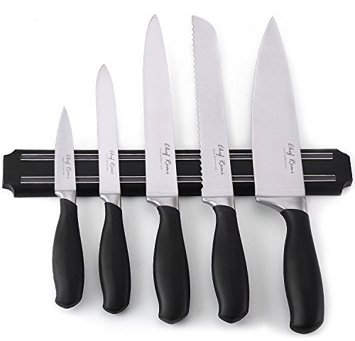 Magnetic Knife Holder - Rated No.1 Storage Bar This Year - 2 Yr Warranty- Safeguard Your Kitchen Knives from Kids with Our Easy to Mount Strip