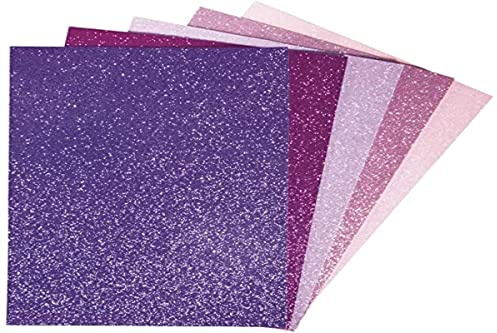 Rayher Hobby Rayher 75439999 Moosgummiplatten Glitter, selbstklebend, versch. Pink.- und Lilatöne, 5 Stück, 20 x 30 x 0,2 cm