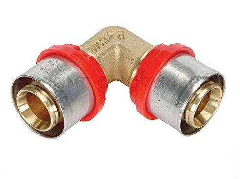 Raccordo A Pressare Curvo Doppio 16mm Per Tubo Multistrato Tiemme