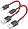 CLEEFUN Cavo USB C Corto[0.3m 2Pezzi], 3A Cavo USB A a USB Type C Rapida Ricarica Cavi Tipo C Nylon Intrecciato per iPhone 16 15, Galaxy S24 S23 S22 S10 S10+ S10e S9 S8 S20 S21, A51 A21s A40 A71