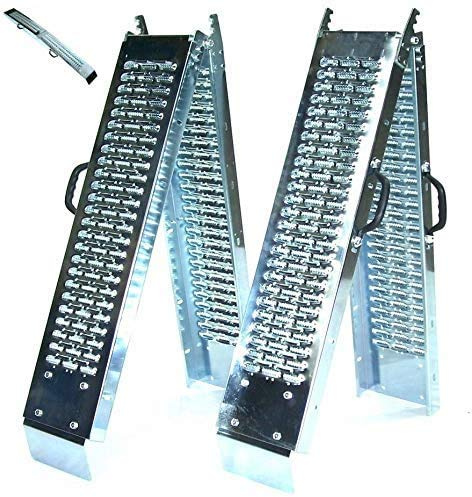 D+L GmbH 1 Paar Stahl Auffahrrampe 180cm 400kg klappbar 06059 Laderampe Auffahrschiene, Rampe Faltbare Rampe, AWZ