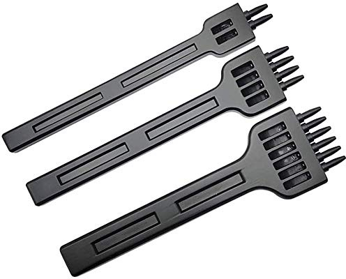 3 Stück Leder Meißel Set, Locher Werkzeuge, Stanzen Werkzeug, Fachmann, DIY & Handwerk, Metall, 2/4/6 Prong, Für Gürtel, Armband, Karte (4MM)