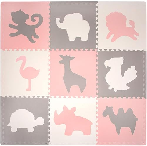 Hakuna Matte Stylische Puzzlematte Baby 180 x 180 cm Afrika, 9 XXL-Platten à 60x60cm – 20% dickere, weichere Puzzlematte für Kinder – schadstofffreie, geruchlose, Pflegeleichte Baby Krabbelmatte