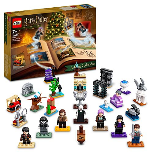 LEGO 76404 Harry Potter Adventskalender 2022 mit Brettspiel, 7 Minifiguren, Film-Szenen und Spielzeug Zubehör, magisches frühes Geschenk für Weihnachten