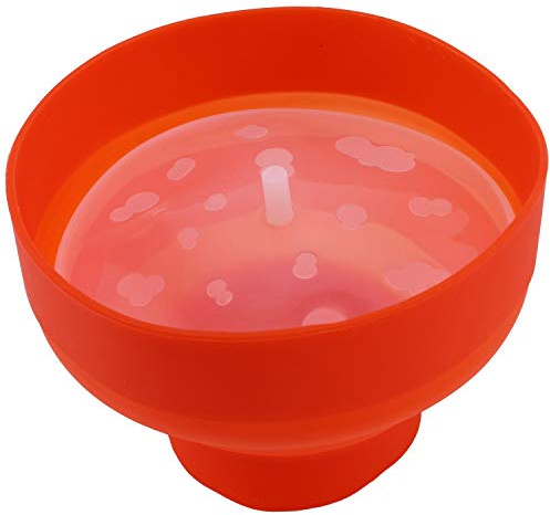 Wresetly Palomitas de maíz de silicona plegable rojo para cocina, Palomitero fácil de hacer Palomillas con tapa