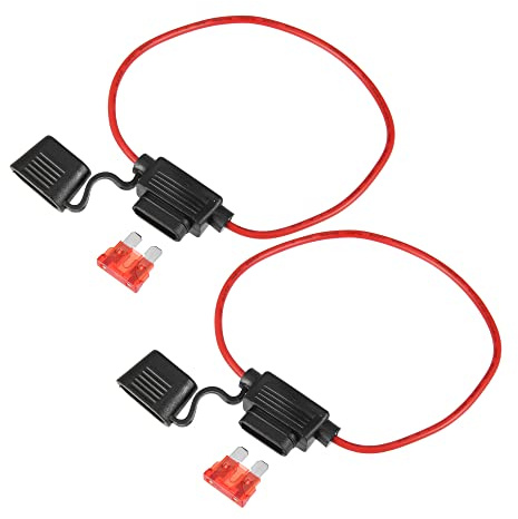 A ABSOPRO 2 Juegos Portafusibles En Línea 16AWG 10A Fusible para Coche