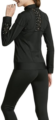 Youthful flying Dame Mädchen Eiskunstlauf Hosen und Jacken für Wettkampf und Training Eiskunstlauf Trainingskleidung(Size:S,Color:Schwarz)