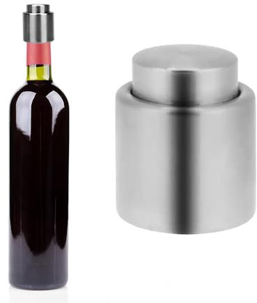 Wine Bottle Stopper Vaccum Wine Stopper Stainless Steel Push Fit Wine Stoppers for Wine Bottles Stopper Wine Stopper Vacuum Cork Replacement Storage Leak Proof Home Fair