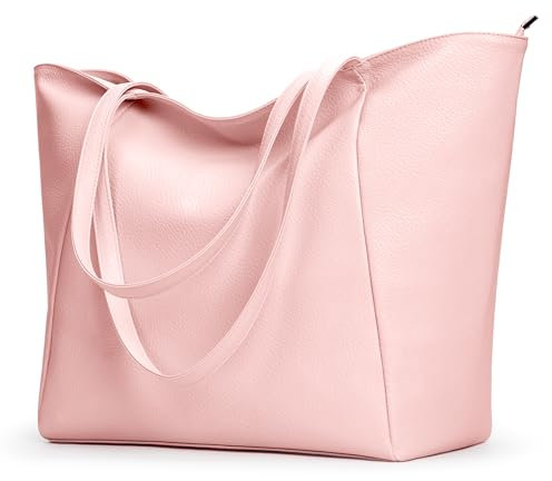 KALIDI Handtasche Damen Shopper Tasche Tote Bag PU Leder Große Schultertasche mit Reißverschluss für Arbeit,Einkauf,Schule