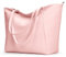 KALIDI Grande borsa tote in pelle vegana casual con cerniera borsa da lavoro Weekender Hobo per le donne 23L borsa da viaggio a tracolla oversize, Rosa, Large
