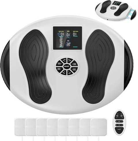 Krissake Durchblutungs-Stimulator mit EMS TENS EPT & NMES+, Fernbedienung, 25 Modi & 99 Intensitätsstufen, Effektive Schmerzlinderung für die Füße