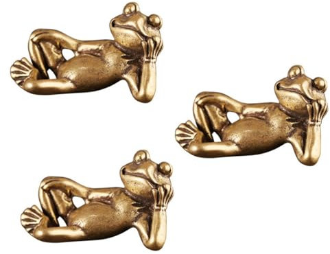 STOBAZA 3 Stücke Elegante Vintage Ornament Miniatur Messing Frosch Figurine Statue Für Wohnkultur