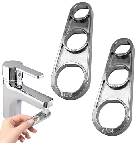 JDCMEI 2 Stück Wasserhahn Sieb Schlüssel, M16/M18/M20/M22/M24/M28 Spülbecken-Belüfterschlüssel, Wasserhahn-Belüfter-Entfernungswerkzeug, Spülbecken-Belüfterschlüssel zum Abnehmen für Küche und Bad