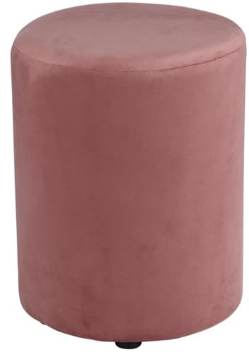 Arti Casa Pouf Round Velvet – Samt Hocker 28 x 36 cm – Fußhocker oder Sessel Schlafzimmer – Möbel für Schminktisch – Kompakter Stuhl Klein – Hocker Schminktisch - Rosa