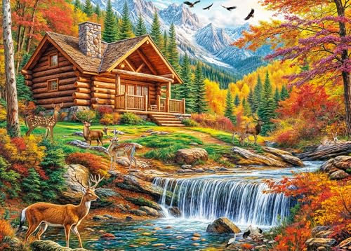 Puzzles 1000 Pieces for Adults jigsaw puzzles for adults 1000 Piece -Forest Deer- 1000 Piece Puzzle Educational Games Beautiful Decoration Puzzle