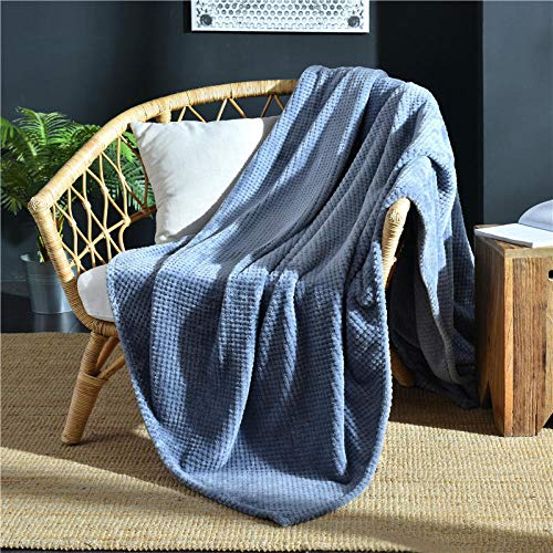 Manta nórdica de felpilla estilo étnico, funda de sofá de algodón, toalla universal para sofá de tres plazas, azul suave, 78.7 x 118 pulgadas, acogedora decoración del hogar