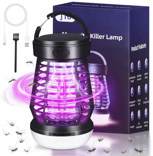 Kssvzz Lámpara Antimosquitos Electrico, Mata Mosquitos con Luz de Camping, Recargable Luz Antimosquitos Interior, Adecuada para Jardín, Exteriores, Camping