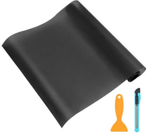 Culinavog Pellicola Adhesiva per Auto,30×200cm Bordo Autoadesiva in Vinile,Pellicola Wrapping Auto,per Auto, Moto, Bici,Nero Car Stickers, Protettiva per Vernice, Pellicola Adesiva Fibra di Vinile