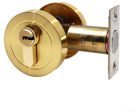 CYRENT Invisible Concealed Indoor Door Lock Auxiliary Security Lock with Key for Home Hotel Office Bedroom(gold)