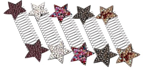 Ipetboom Peines Cabello en Forma de Estrella, 5 Piezas de Plástico, Sujetan el Cabello sin Dejar Marcas, Accesorios Ideales para Tocados de Fiesta