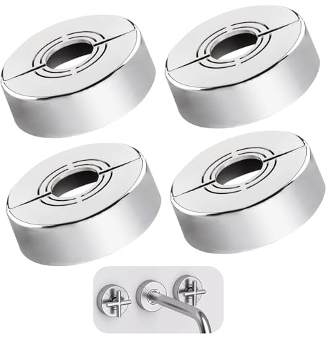 Juego De Rosetas Para Grifería De Ducha De 4 Piezas, 3 Tamaños En 1, Roseta De Tubo De Calefacción Dividida ø 20/25/33 Mm De Abs, Cubierta De Tubo Para Grifos, Radiadores, Grifería