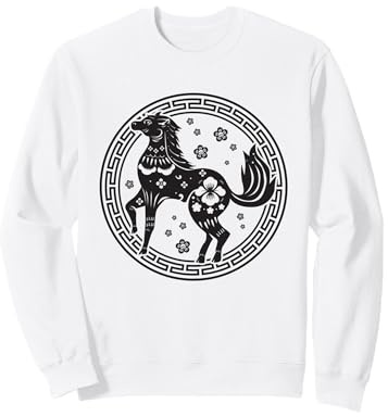 Nouvel an Chinois 2026 Année du Cheval de feu Signe du Zodiaque Sweatshirt